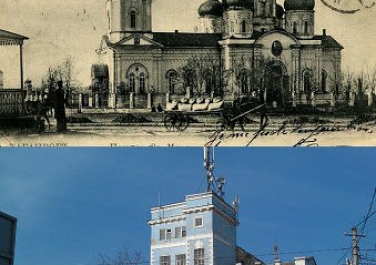 Метаморфозы прошлого. Архангело-михайловская церковь. На фундаменте церкви стоит Молзавод.