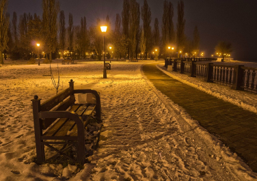 Ночь в парке, Пушкинская набережная, Таганрог